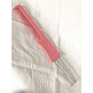 Vintage 80s GOODY #12 Comb Pick Pink Ball Comfort Tip 8" Tease Lift Style USA